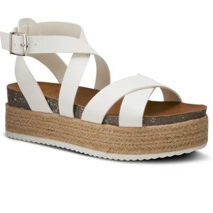 PATRIZIA RENAE WHITE ESPADRILLE SANDALS 7
